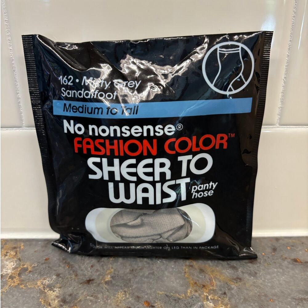 Vintage No Nonsense Sheer to Waist Gray Pantyhose Size Medium to Tall